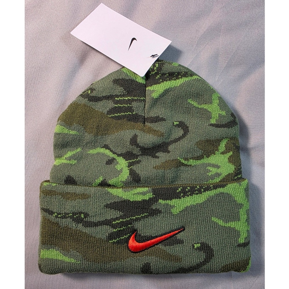 Oklahoma State OSU Nike Military Beanie Mens OS Green Camo Cuffed Hat NEW